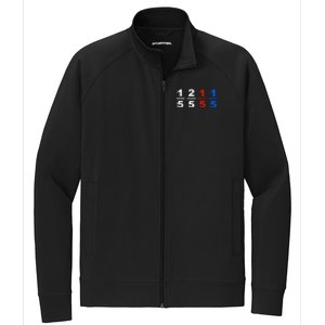 One Fifth Two Fifth Red Fifth Blue Fifth Funny Math Humor Stretch Full-Zip Cadet Jacket