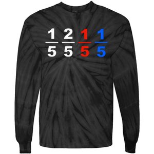 One Fifth Two Fifth Red Fifth Blue Fifth Funny Math Humor Tie-Dye Long Sleeve Shirt