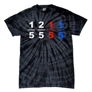 One Fifth Two Fifth Red Fifth Blue Fifth Funny Math Humor Tie-Dye T-Shirt