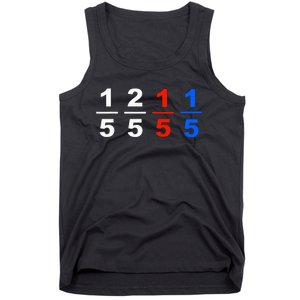 One Fifth Two Fifth Red Fifth Blue Fifth Funny Math Humor Tank Top