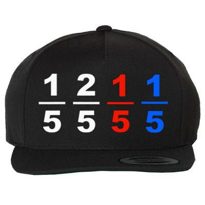 One Fifth Two Fifth Red Fifth Blue Fifth Funny Math Humor Wool Snapback Cap