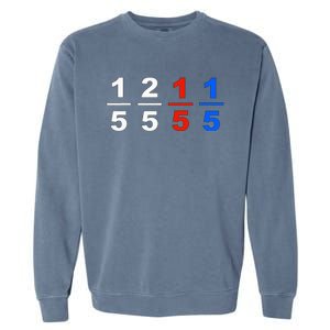 One Fifth Two Fifth Red Fifth Blue Fifth Funny Math Humor Garment-Dyed Sweatshirt