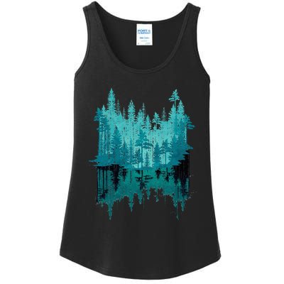 Outdoor Forest Trees Reflection Wildlife Nature Ladies Essential Tank