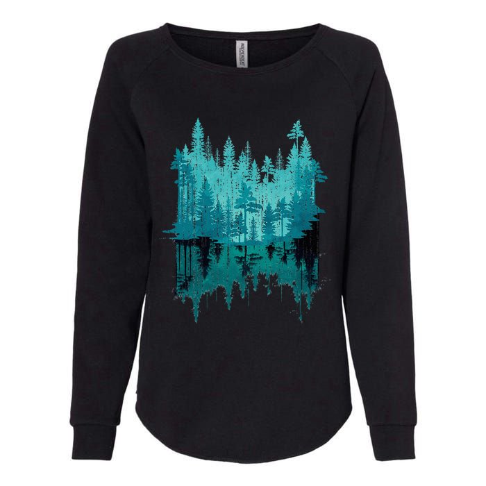 Outdoor Forest Trees Reflection Wildlife Nature Womens California Wash Sweatshirt