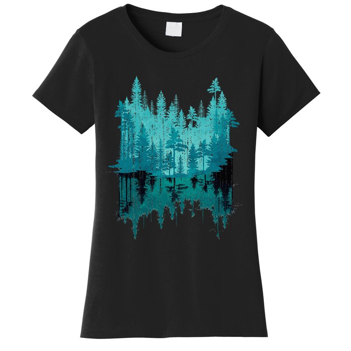 Outdoor Forest Trees Reflection Wildlife Nature Women's T-Shirt