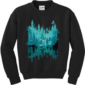 Outdoor Forest Trees Reflection Wildlife Nature Kids Sweatshirt