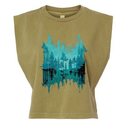 Outdoor Forest Trees Reflection Wildlife Nature Garment-Dyed Women's Muscle Tee