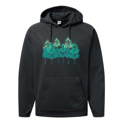 Outdoors Forest Trees Wildlife Nature Forest Performance Fleece Hoodie