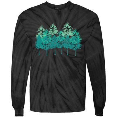 Outdoors Forest Trees Wildlife Nature Forest Tie-Dye Long Sleeve Shirt