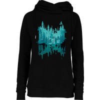 Outdoor Forest Trees Reflection Wildlife Nature Womens Funnel Neck Pullover Hood