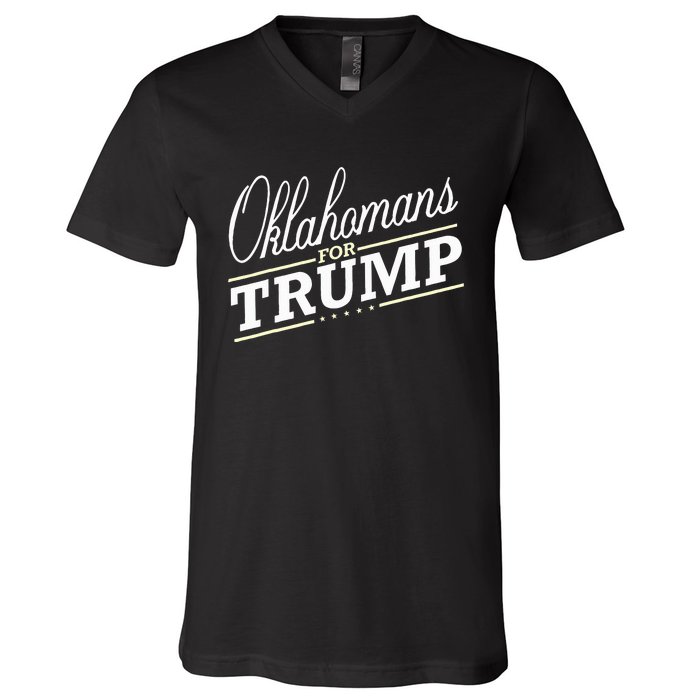 Oklahoma For Trump 2024 Second President Election V-Neck T-Shirt