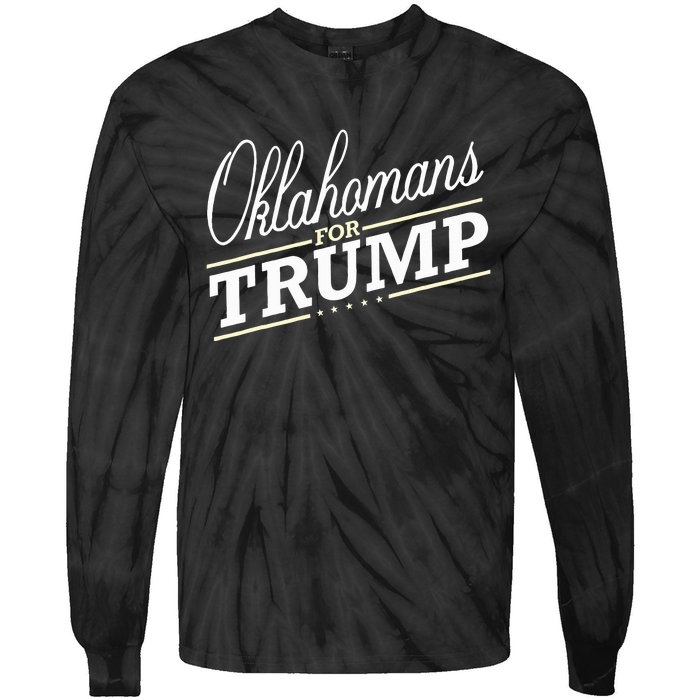 Oklahoma For Trump 2024 Second President Election Tie-Dye Long Sleeve Shirt