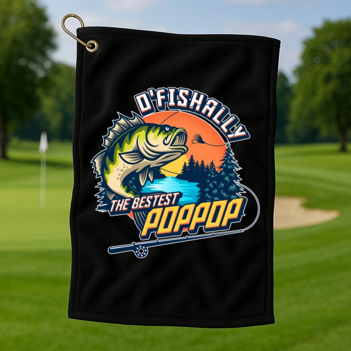 O Fishally The Bestest PopPop Golf Towel