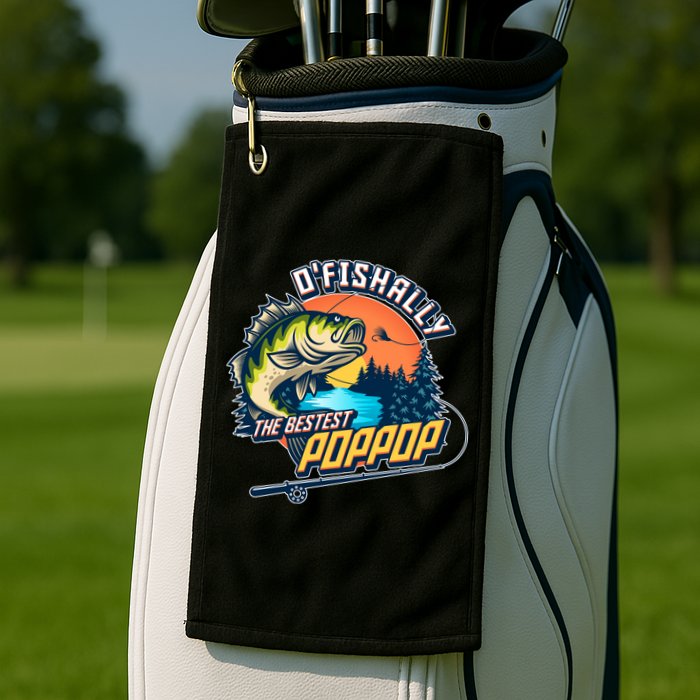 O Fishally The Bestest PopPop Golf Towel