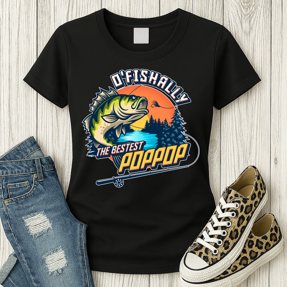 O Fishally The Bestest PopPop Womens T-Shirt