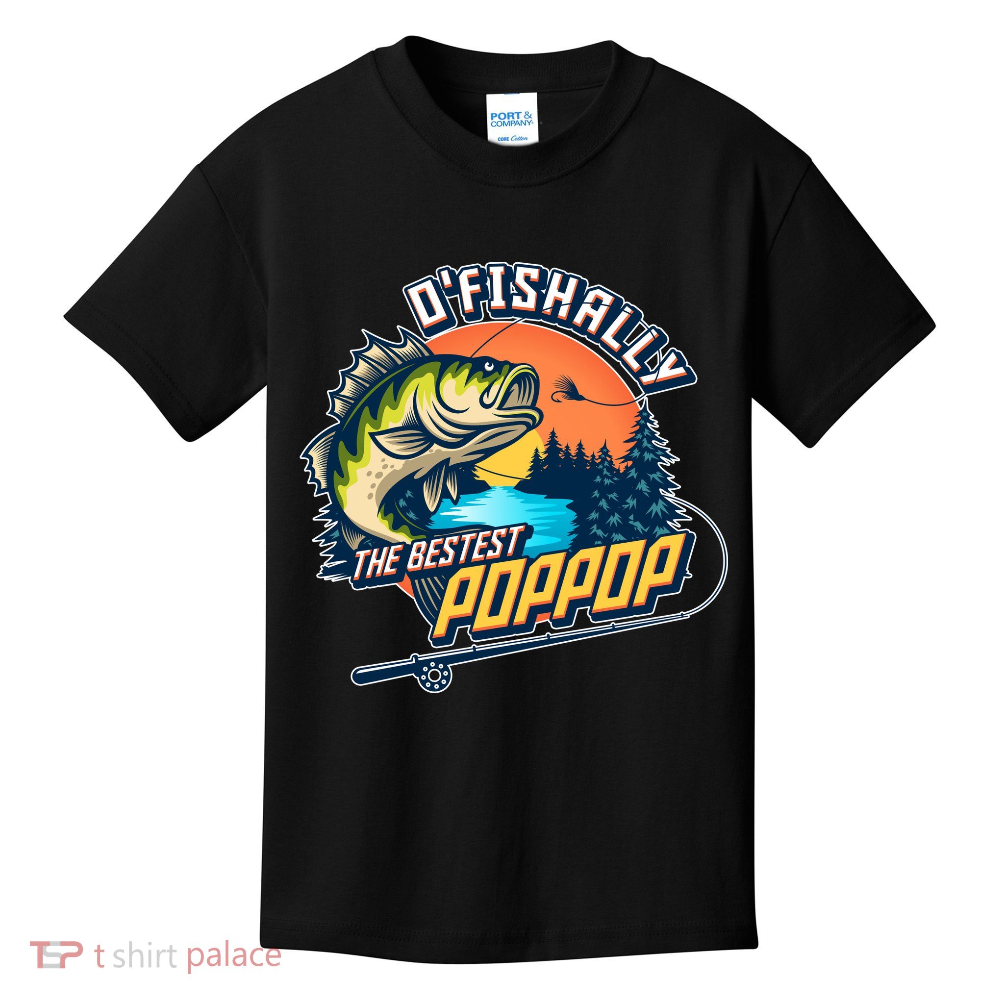 O Fishally The Bestest PopPop Kids T-Shirt