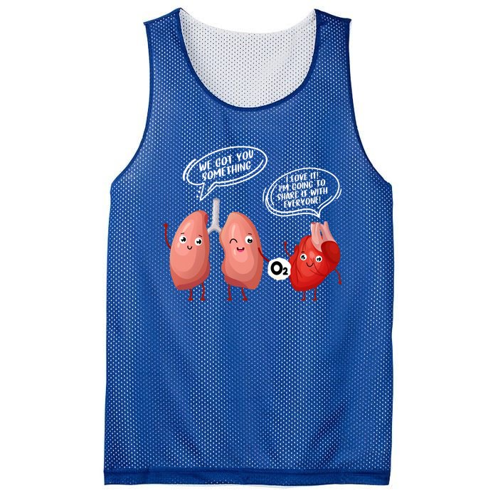 Oxygen For The Heart Lungs Doctor Gift Mesh Reversible Basketball Jersey Tank