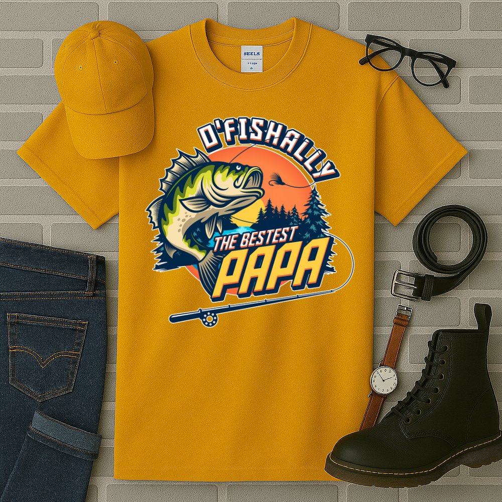O Fishally The Bestest Papa Tall T-Shirt
