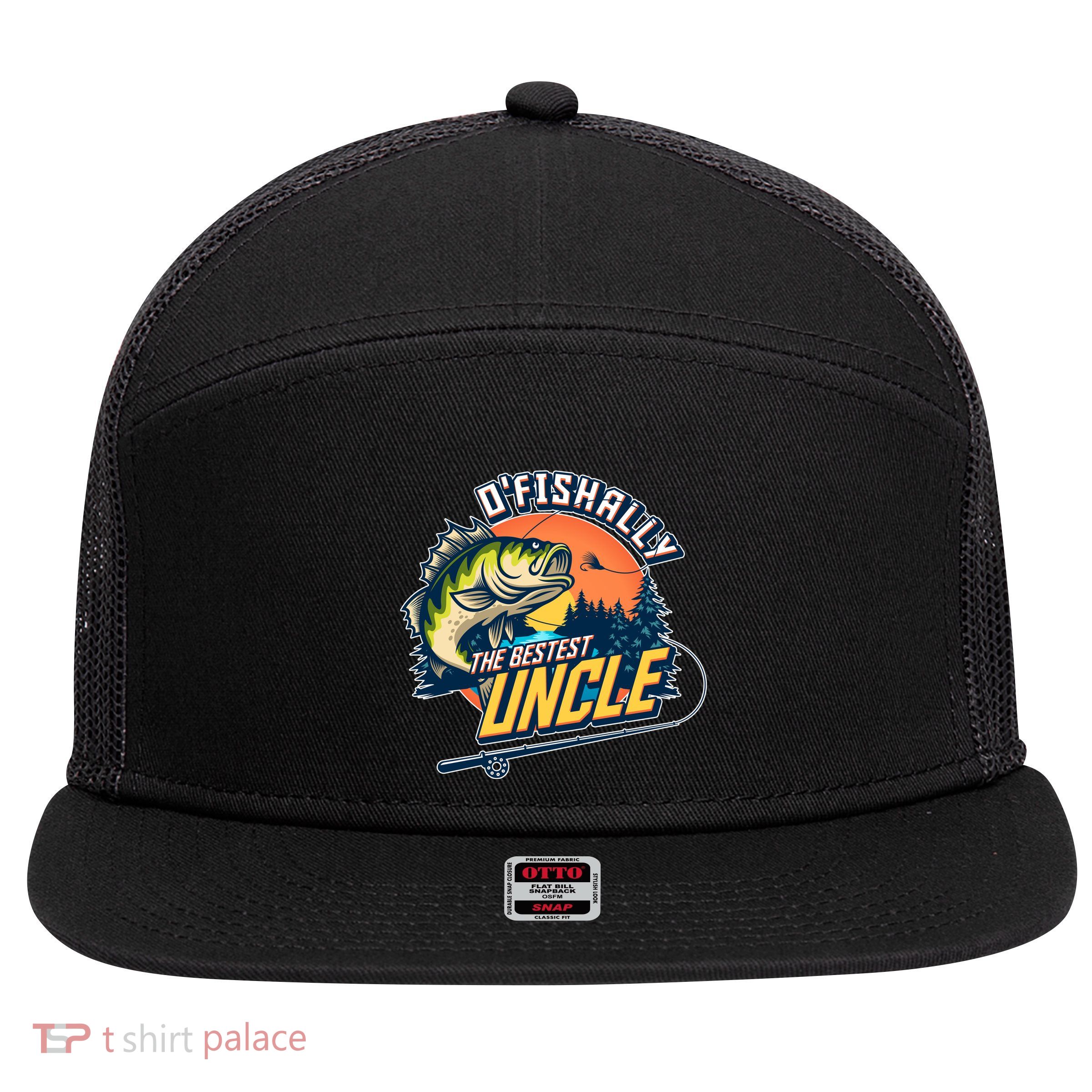 O Fishally The Bestest Uncle 7 Panel Mesh Trucker Snapback Hat