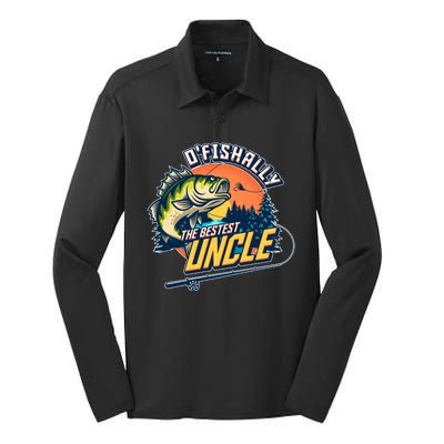 O Fishally The Bestest Uncle Silk Touch Performance Long Sleeve Polo