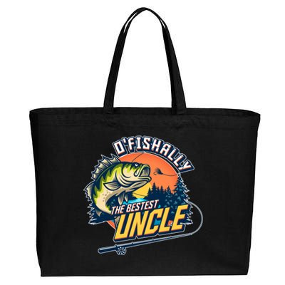 O Fishally The Bestest Uncle Cotton Canvas Jumbo Tote