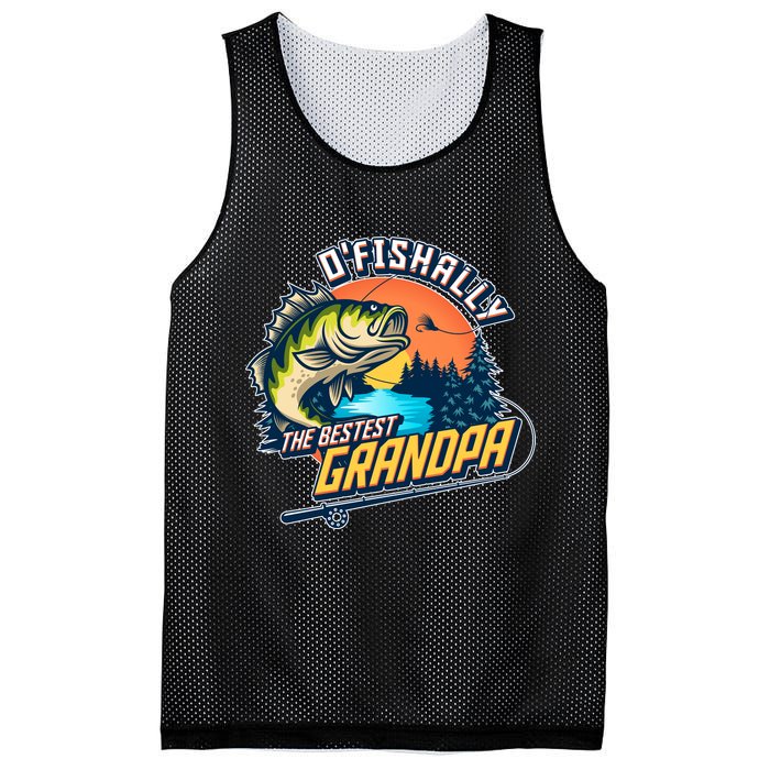 O Fishally The Bestest Grandpa Mesh Reversible Basketball Jersey Tank