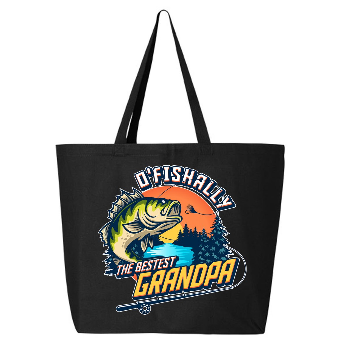 O Fishally The Bestest Grandpa 25L Jumbo Tote