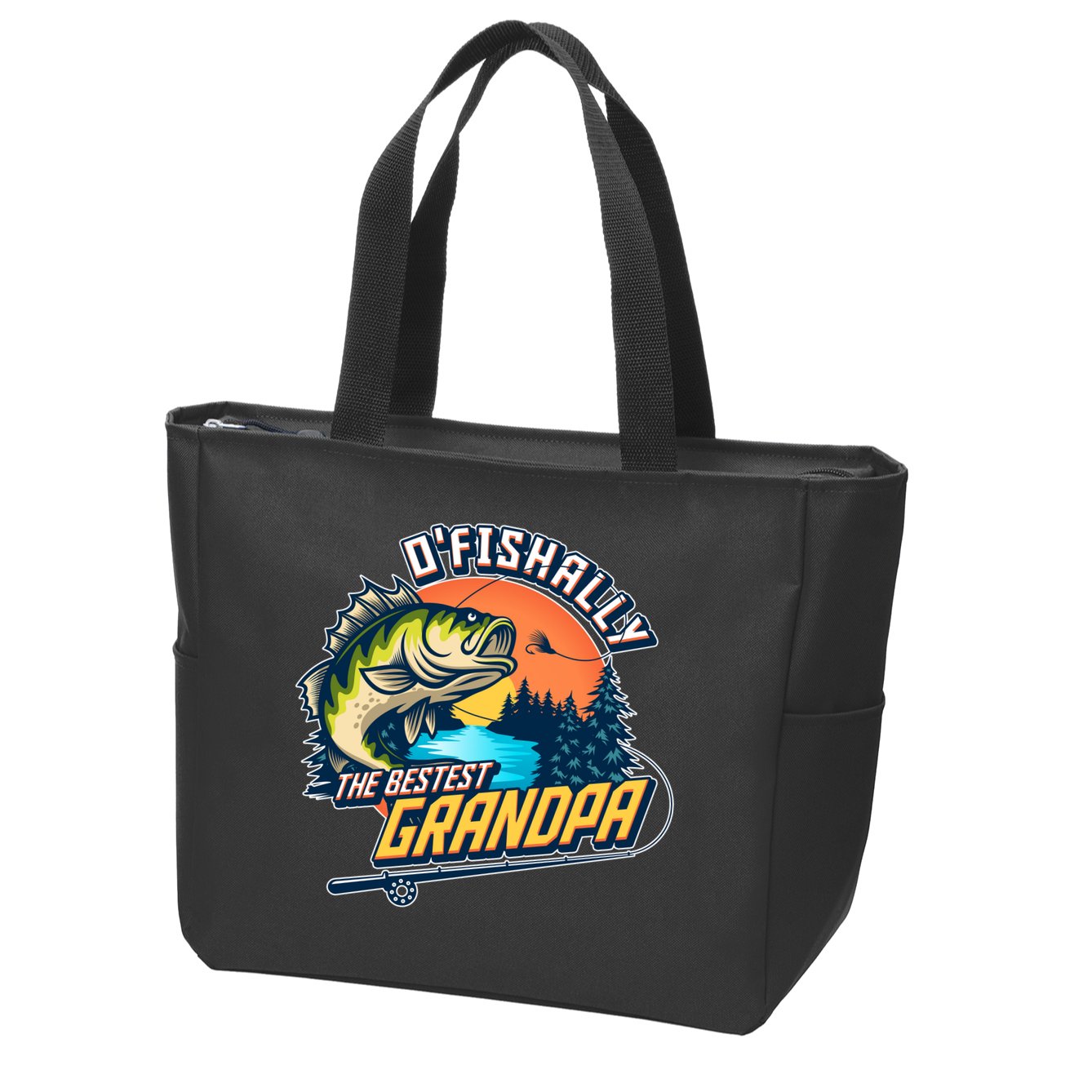 O Fishally The Bestest Grandpa Zip Tote Bag