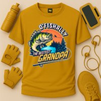 O Fishally The Bestest Grandpa Cooling Performance Crew T-Shirt