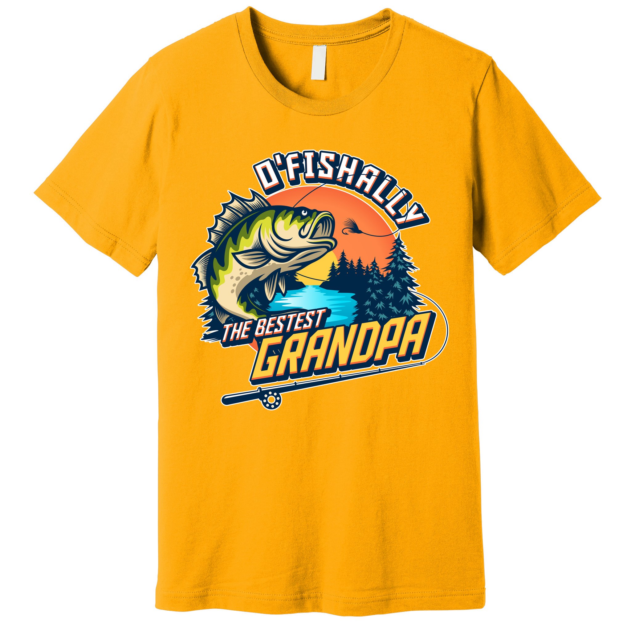 O Fishally The Bestest Grandpa Premium T-Shirt