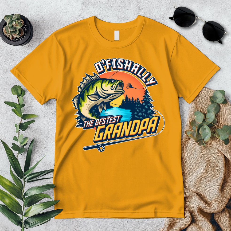 O Fishally The Bestest Grandpa Premium T-Shirt