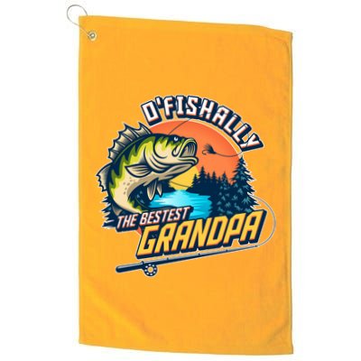 O Fishally The Bestest Grandpa Golf Towel