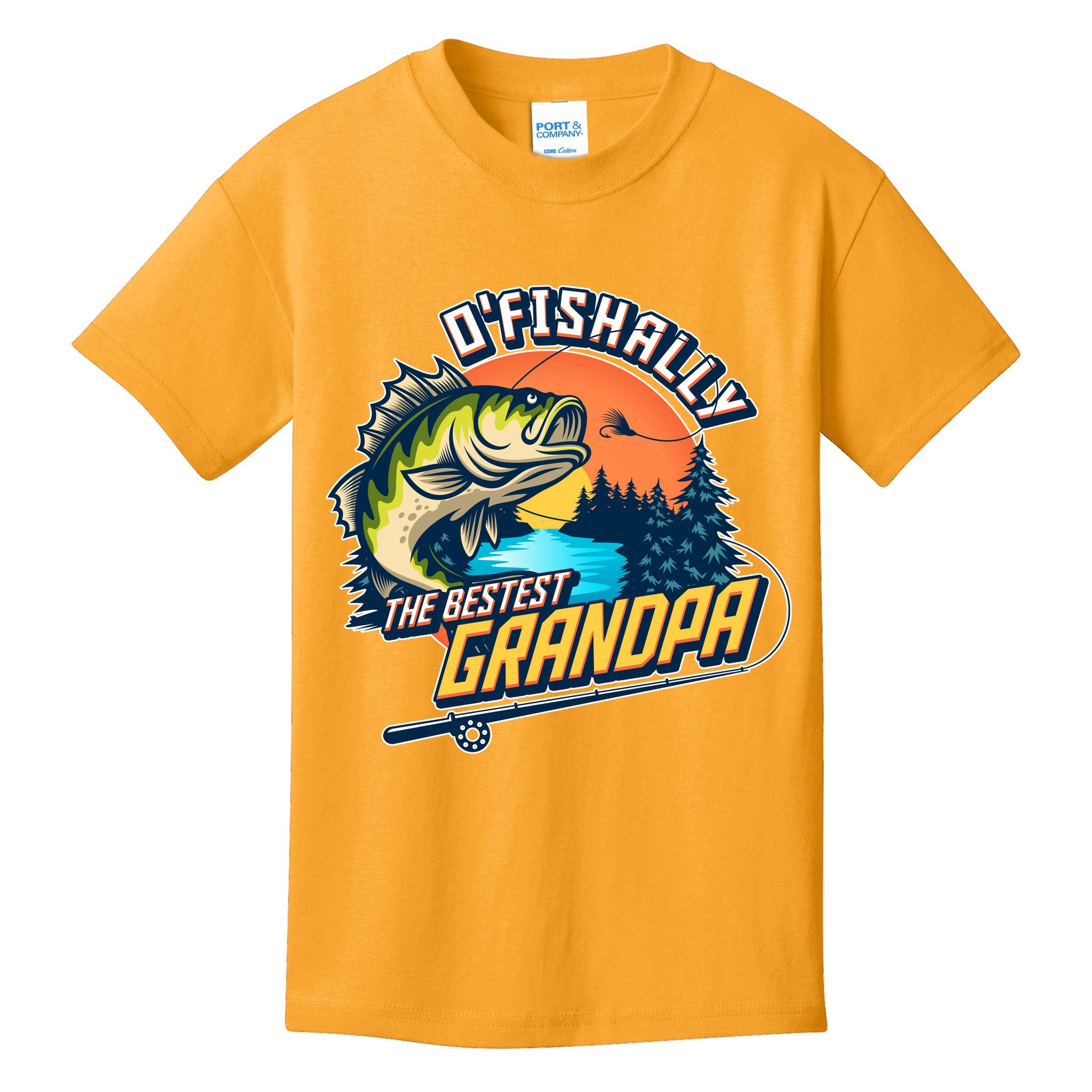 O Fishally The Bestest Grandpa Kids T-Shirt