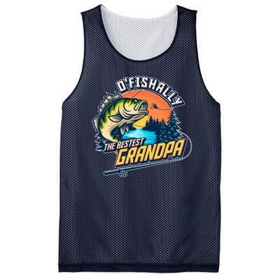 O Fishally The Bestest Grandpa Mesh Reversible Basketball Jersey Tank