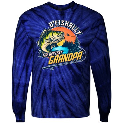 O Fishally The Bestest Grandpa Tie-Dye Long Sleeve Shirt