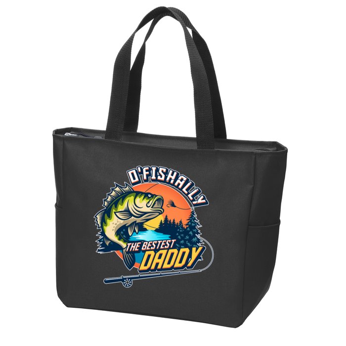 O Fishally The Bestest Daddy Zip Tote Bag