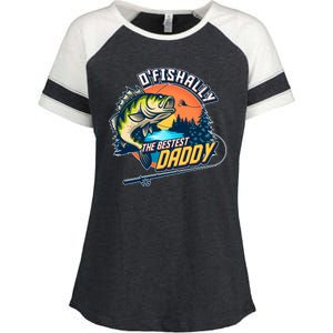 O Fishally The Bestest Daddy Enza Ladies Jersey Colorblock Tee