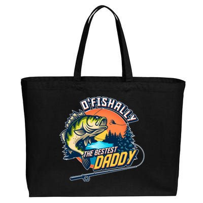 O Fishally The Bestest Daddy Cotton Canvas Jumbo Tote