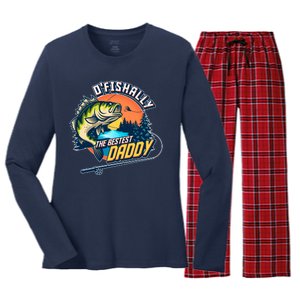 O Fishally The Bestest Daddy Women's Long Sleeve Flannel Pajama Set 