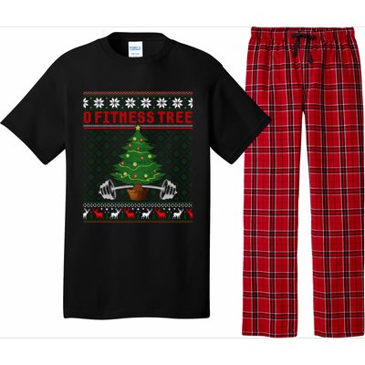 O Fitness Tree Funny Gym Weightlifting Pun Christmas Ugly Gift Pajama Set