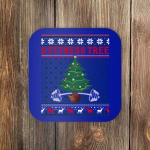 O Fitness Tree Funny Gym Weightlifting Pun Christmas Ugly Gift Coaster