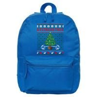 O Fitness Tree Funny Gym Weightlifting Pun Christmas Ugly Gift 16 in Basic Backpack