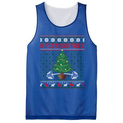 O Fitness Tree Funny Gym Weightlifting Pun Christmas Ugly Gift Mesh Reversible Basketball Jersey Tank