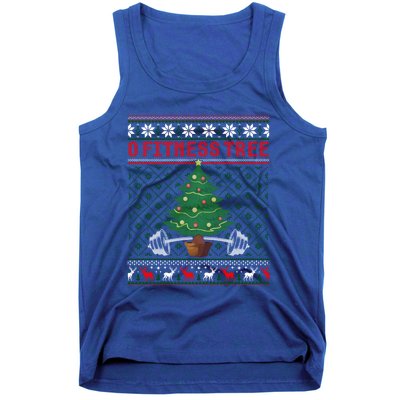 O Fitness Tree Funny Gym Weightlifting Pun Christmas Ugly Gift Tank Top