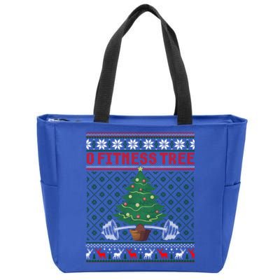 O Fitness Tree Funny Gym Weightlifting Pun Christmas Ugly Gift Zip Tote Bag