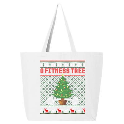 O Fitness Tree Funny Gym Weightlifting Pun Christmas Ugly Gift 25L Jumbo Tote