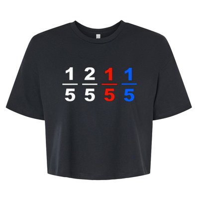 One Fifth Two Fifth Red Fifth Blue Fifth Funny Math Humor Bella+Canvas Jersey Crop Tee