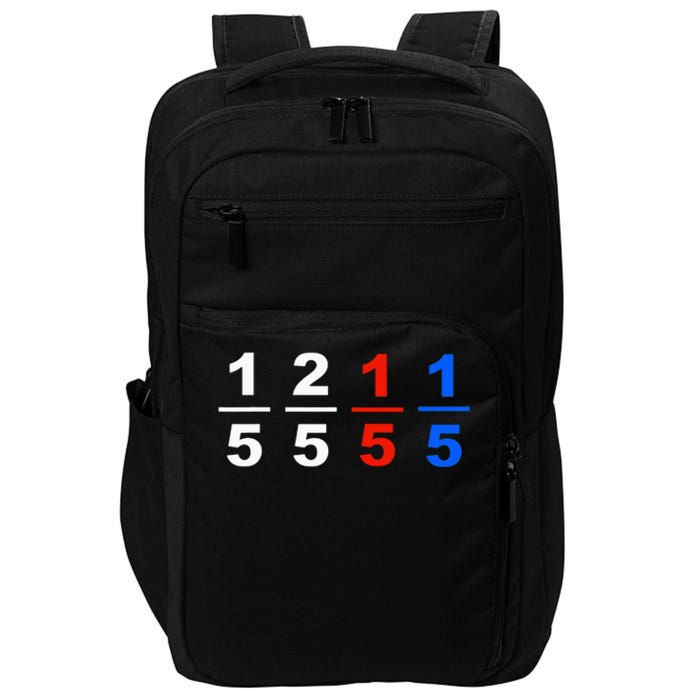 One Fifth Two Fifth Red Fifth Blue Fifth Funny Math Humor Impact Tech Backpack