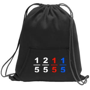 One Fifth Two Fifth Red Fifth Blue Fifth Funny Math Humor Sweatshirt Cinch Pack Bag