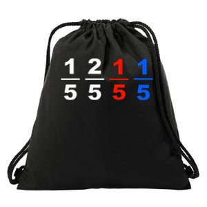 One Fifth Two Fifth Red Fifth Blue Fifth Funny Math Humor Drawstring Bag